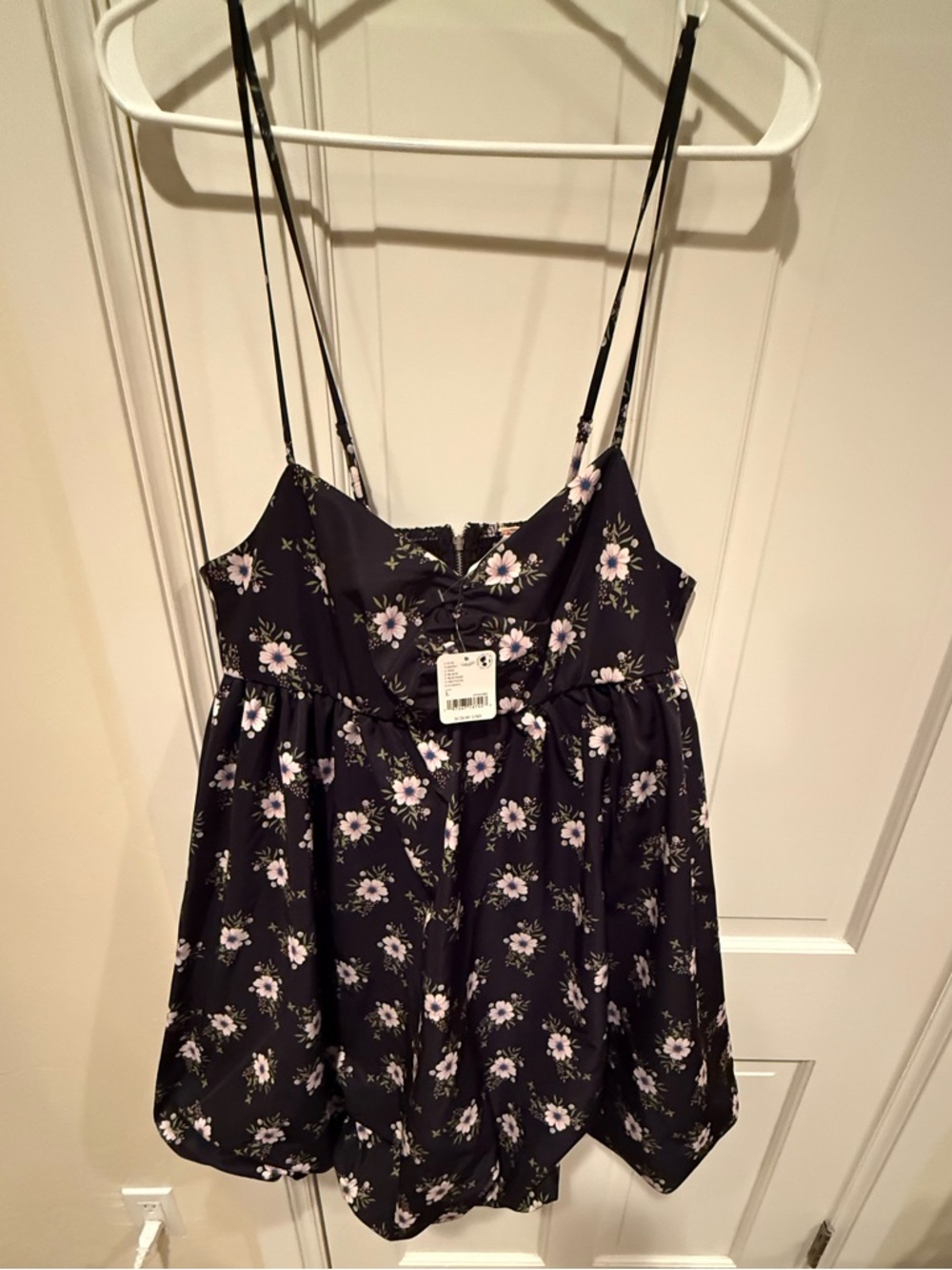 NWT Free People Bubble Mini Dress Black Large